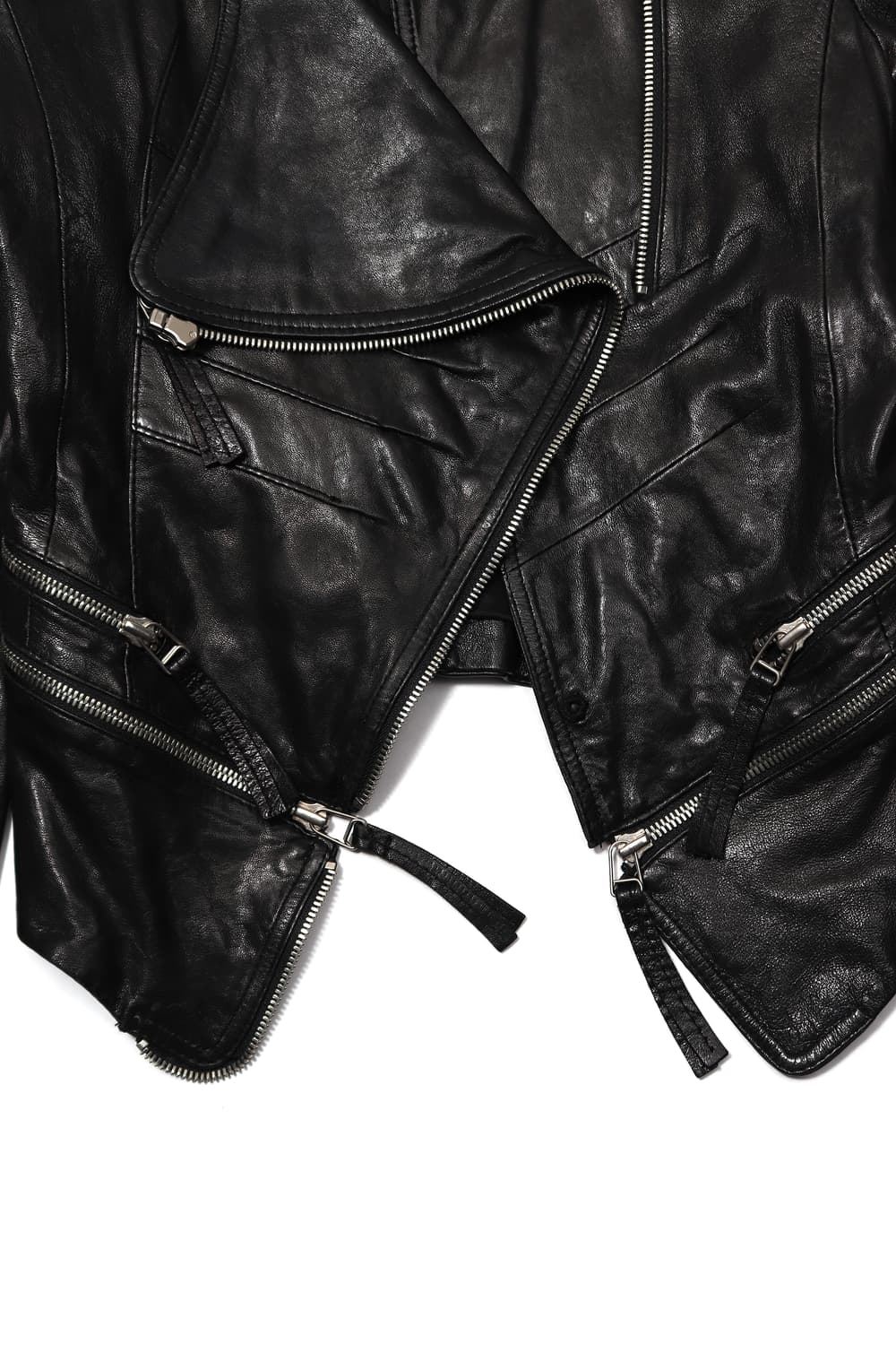 VINTAGE LATHER 유니크 레이어드 더블 램스킨 레더 재킷 상품이미지5