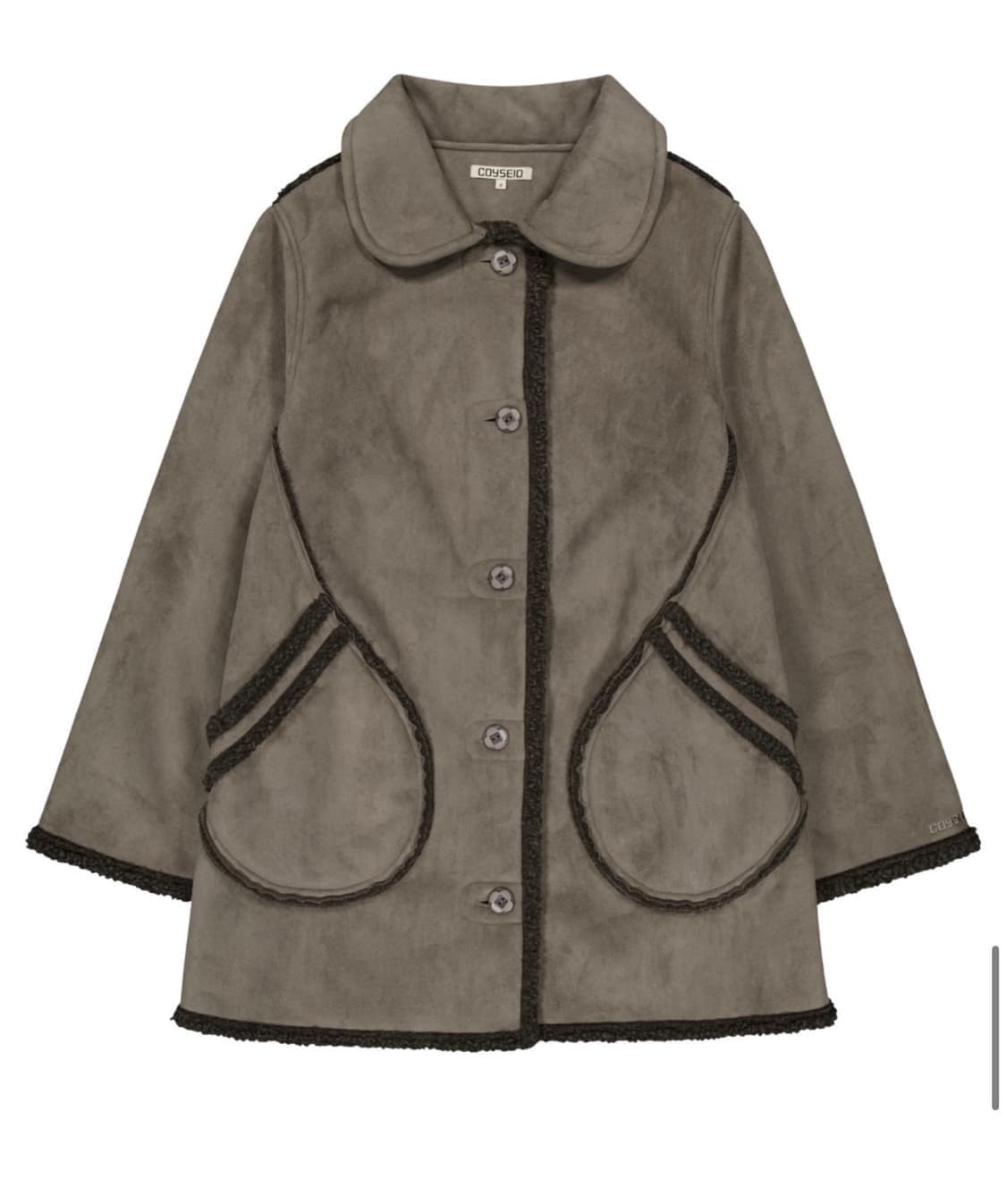 코이세이오 라운드 칼라 스웨이드 재킷 브라운 1사이즈 상품이미지1