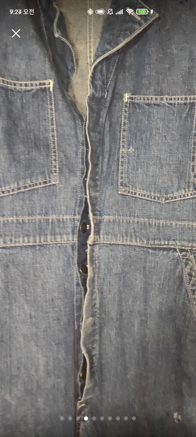 40s ww2 미군 13스타 버튼 데님 올인원 상품이미지4