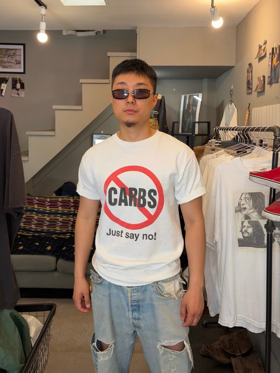 00‘s Carbs Just say no! Parody T-shirt 상품이미지3