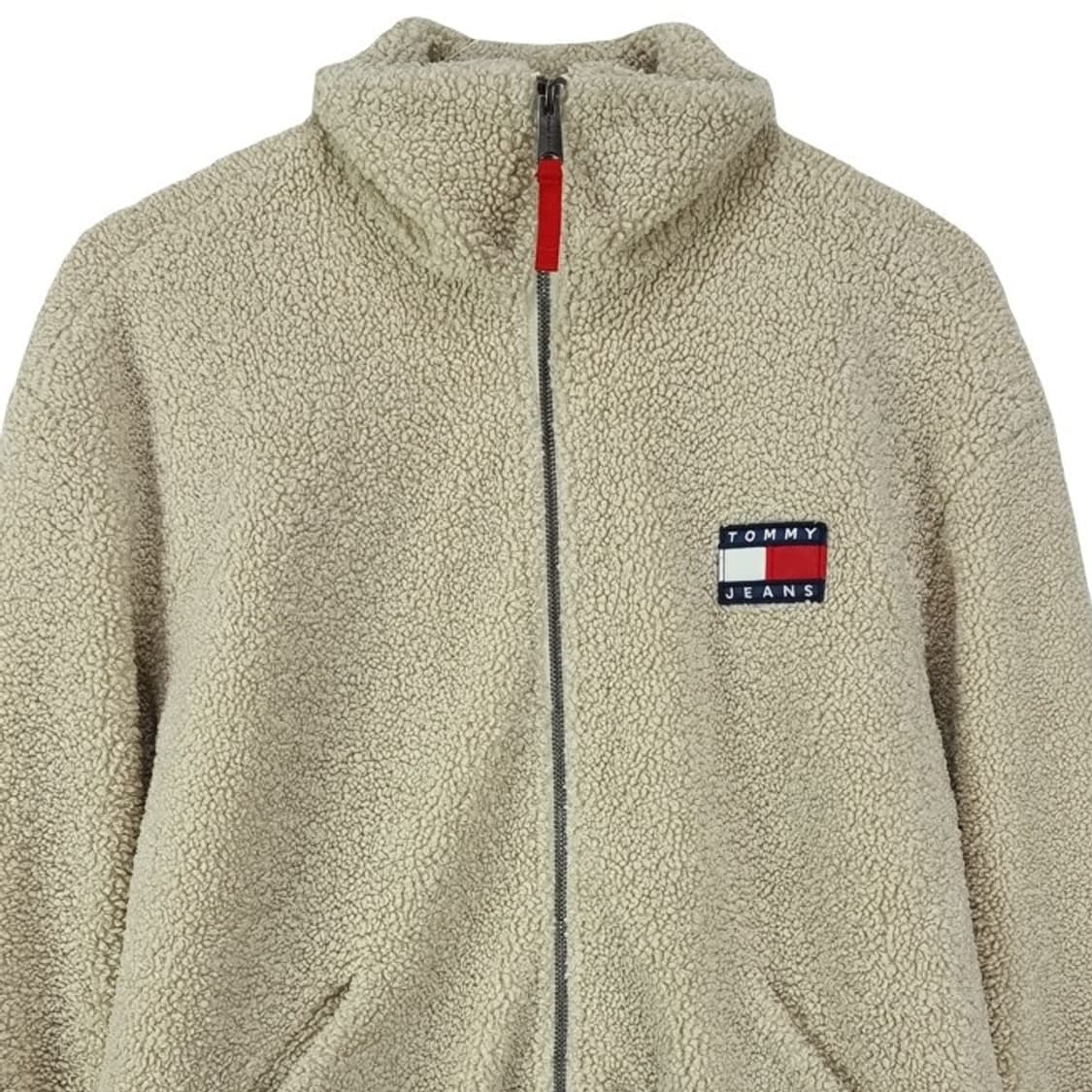[타미힐피거] 로고 패치 뽀글이 쉐르파 후리스 자켓 아이보리 M19523 상품이미지4