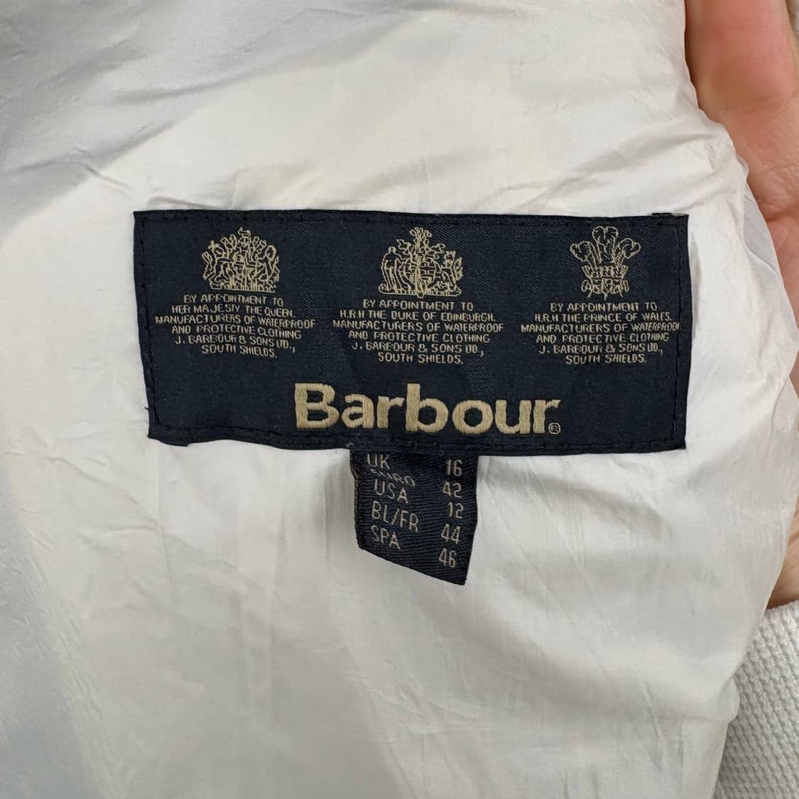 바버 퀼팅 자켓 여성 아이보리 L 상품이미지5