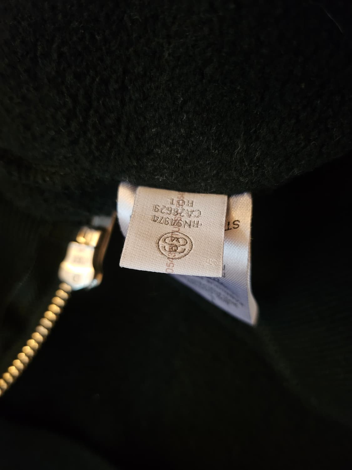 정품(L-105) 스투시 테리소재 블랙 베이직 후드 집업 상품이미지3