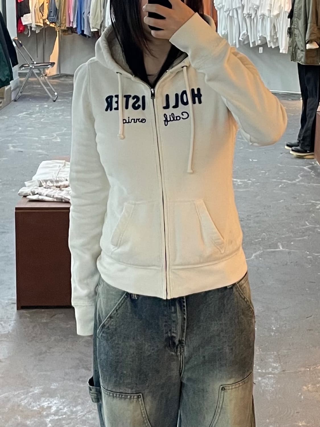 홀리스터 화이트 후드집업 H1519 상품이미지1