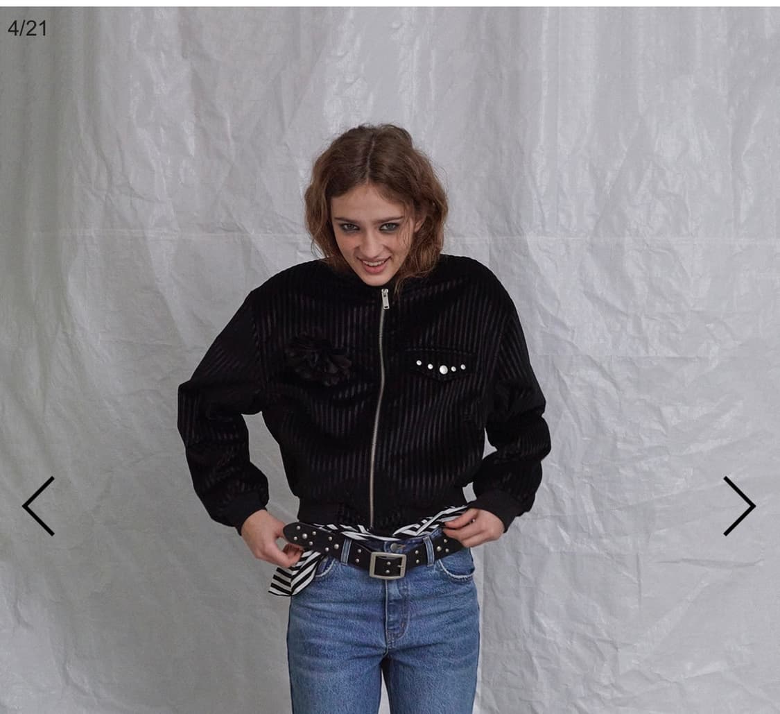 데어드 봄버자켓 벨벳 블루종 상품이미지2