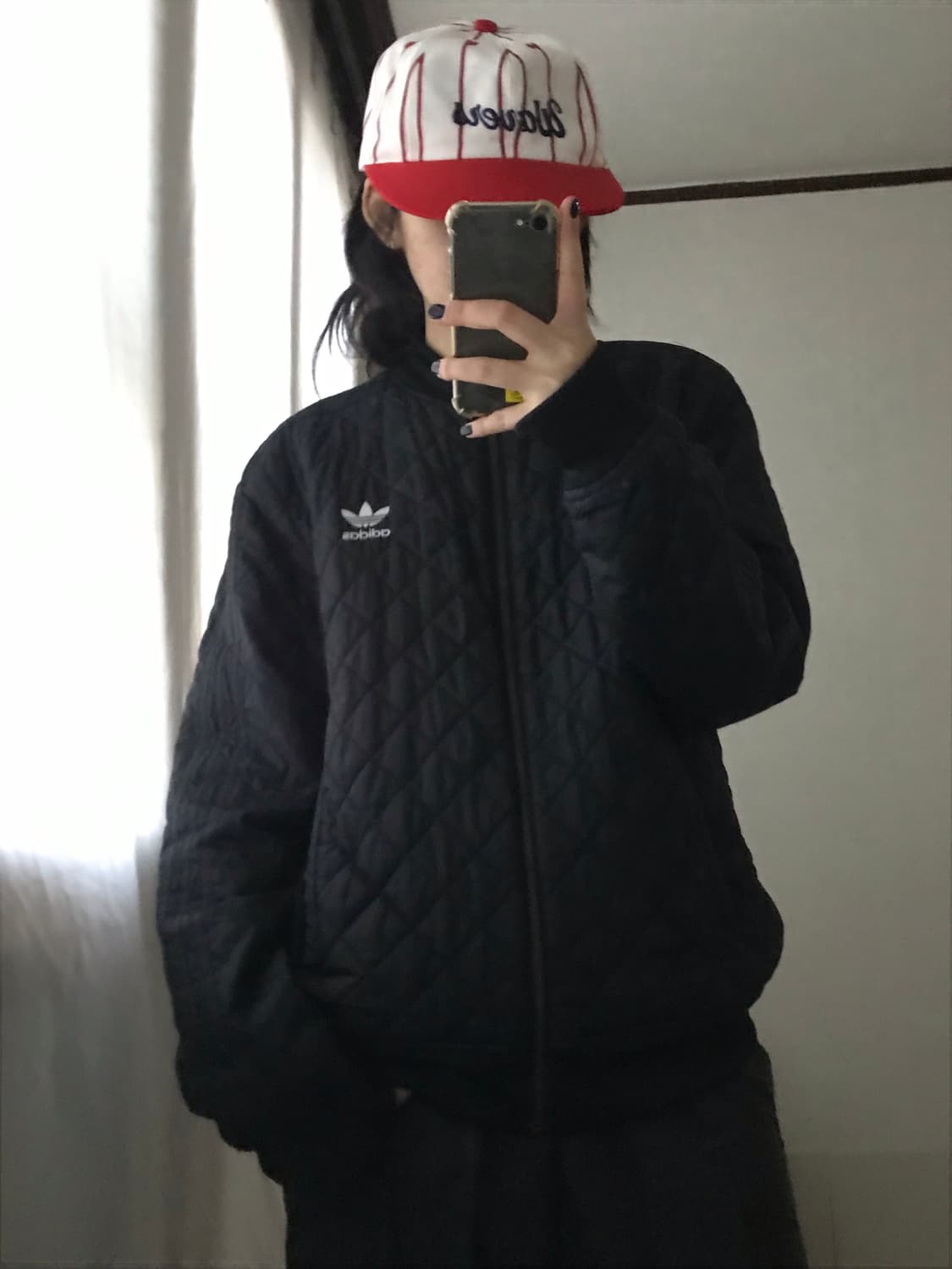 아디다스 블랙 삼선 패딩 상품이미지4