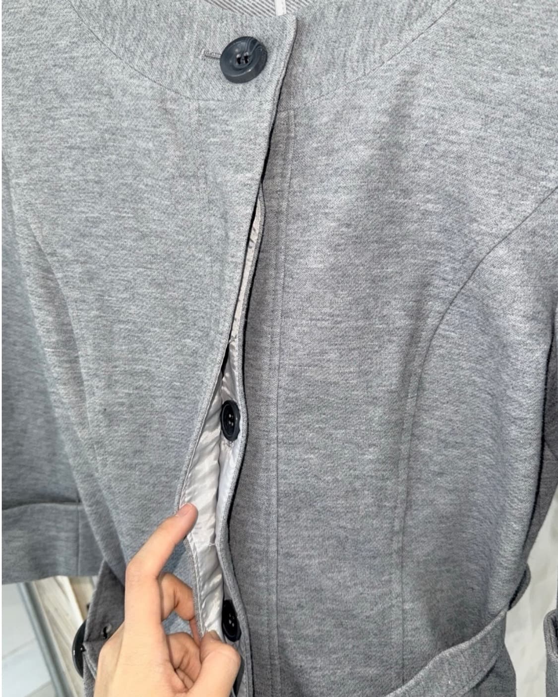 Light gray cotton half coat 상품이미지9