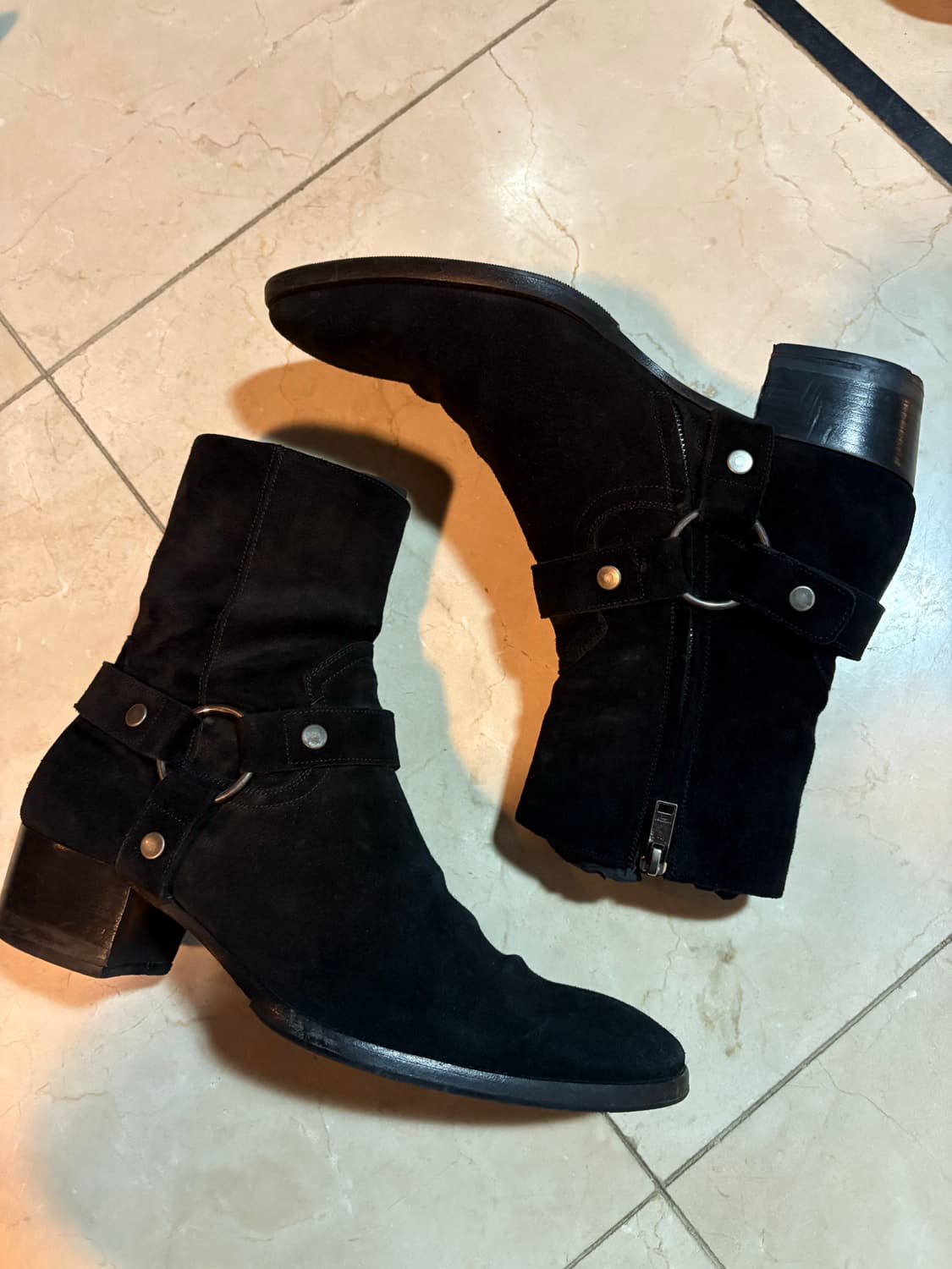 생로랑 모터사이클 와이어트 하네스 블랙 스웨이드 부츠 43사이즈 상품이미지2