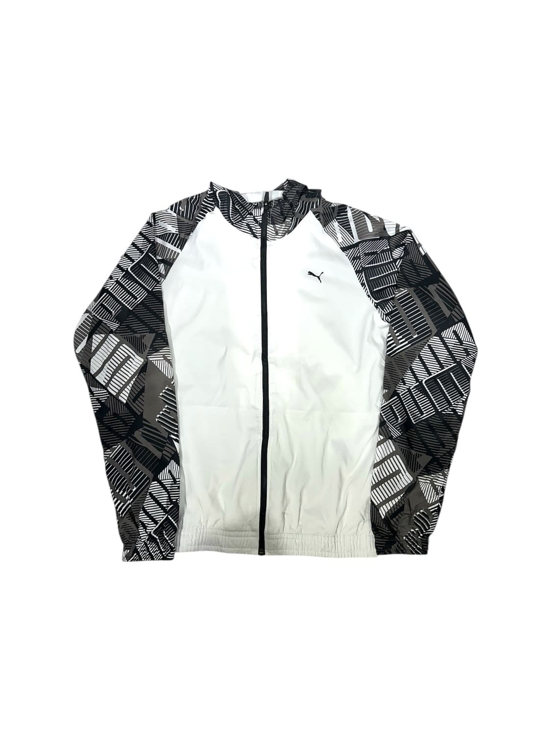 푸마 화이트 배색 후드 트랙탑 져지 L 상품이미지5