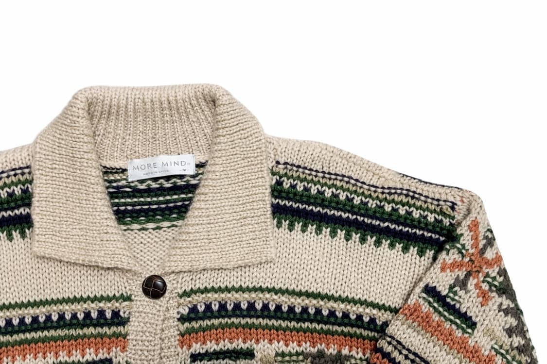 JPN 일본 빈티지 노르딕 페어아일 보헤미안 패턴 가디건 니트 스웨터 상품이미지4