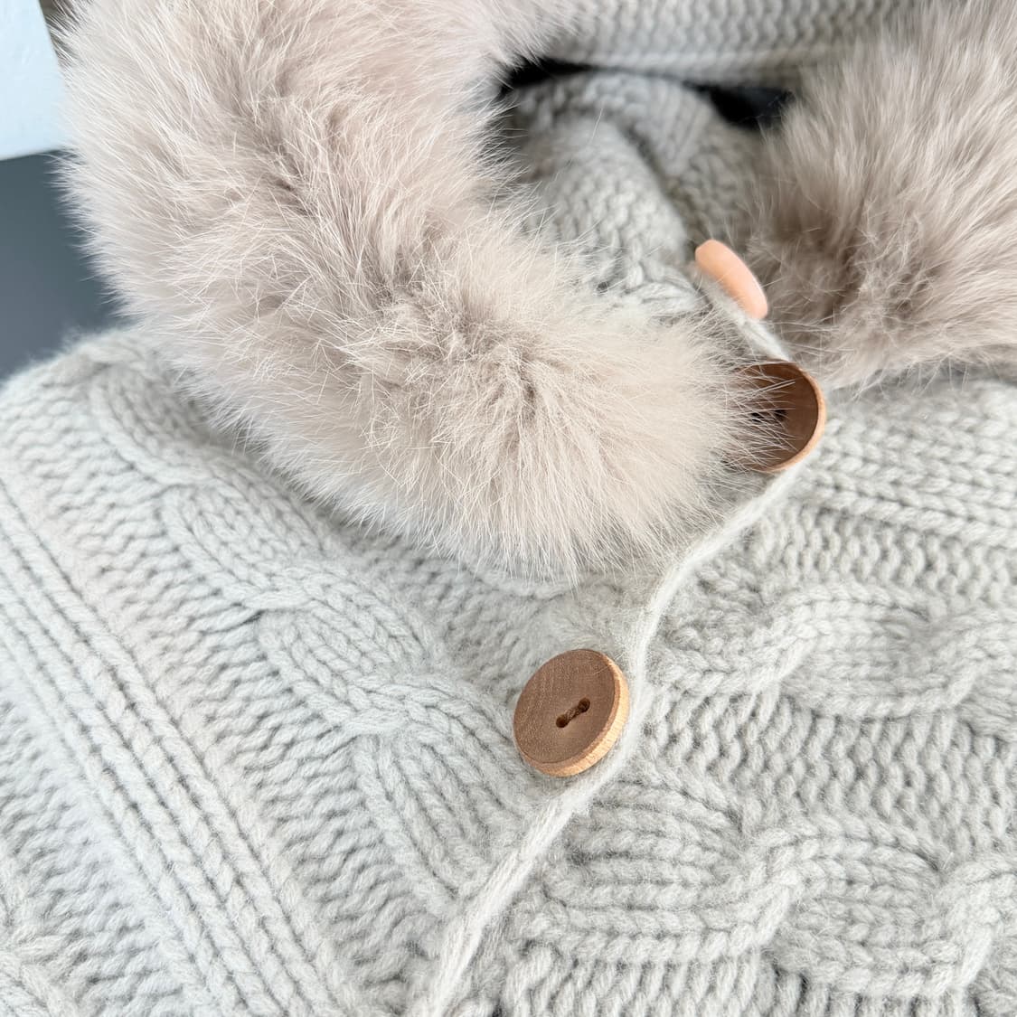 [FREE] 꽈배기니트 캐시미어 100% 케이프 상품이미지5