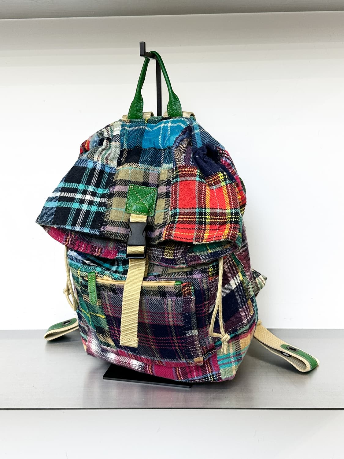 Bms Inc 체크 패치워크 백팩 상품이미지1