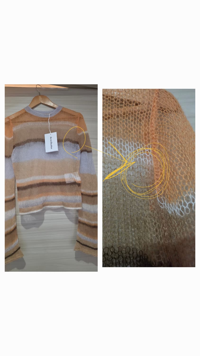 정품 새제품 아크네스튜디오 여리여리 얇은 시스루 니트 m사이즈 상품이미지10