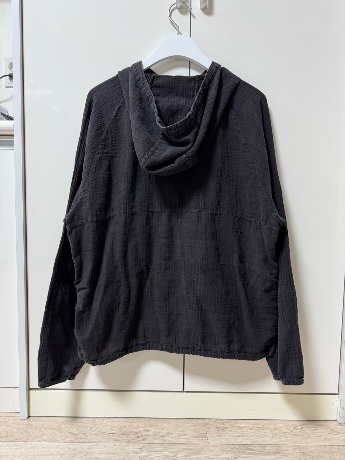 4) 폴리테루 휴먼 체크 후디 파카 블랙 상품이미지2