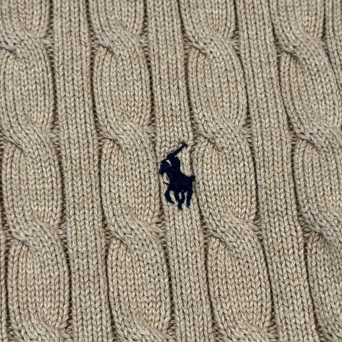 M) 폴로 랄프로렌 케이블 꽈배기 니트 탄 브라운 신형 큐알탭 상품이미지4