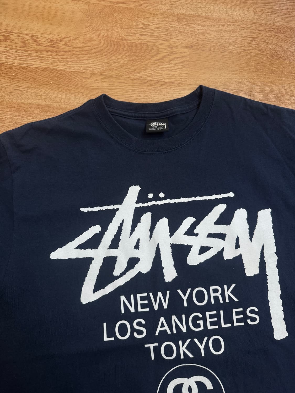 스투시 월드투어 티셔츠 2023 네이비 L  상품이미지4
