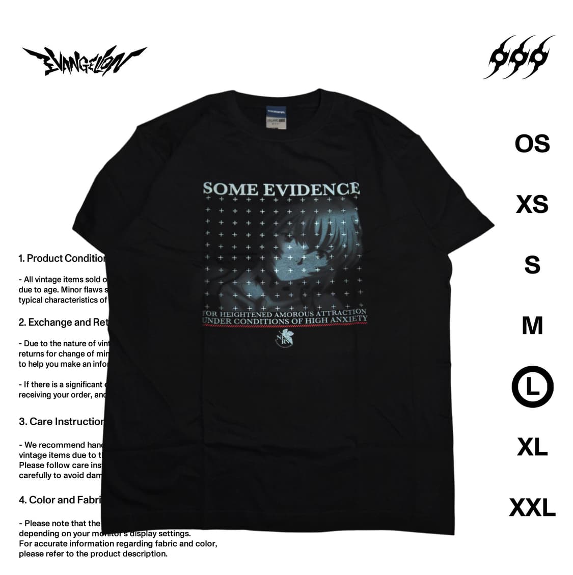 코스파 에반게리온 레이 L사이즈 반팔티셔츠 상품이미지1