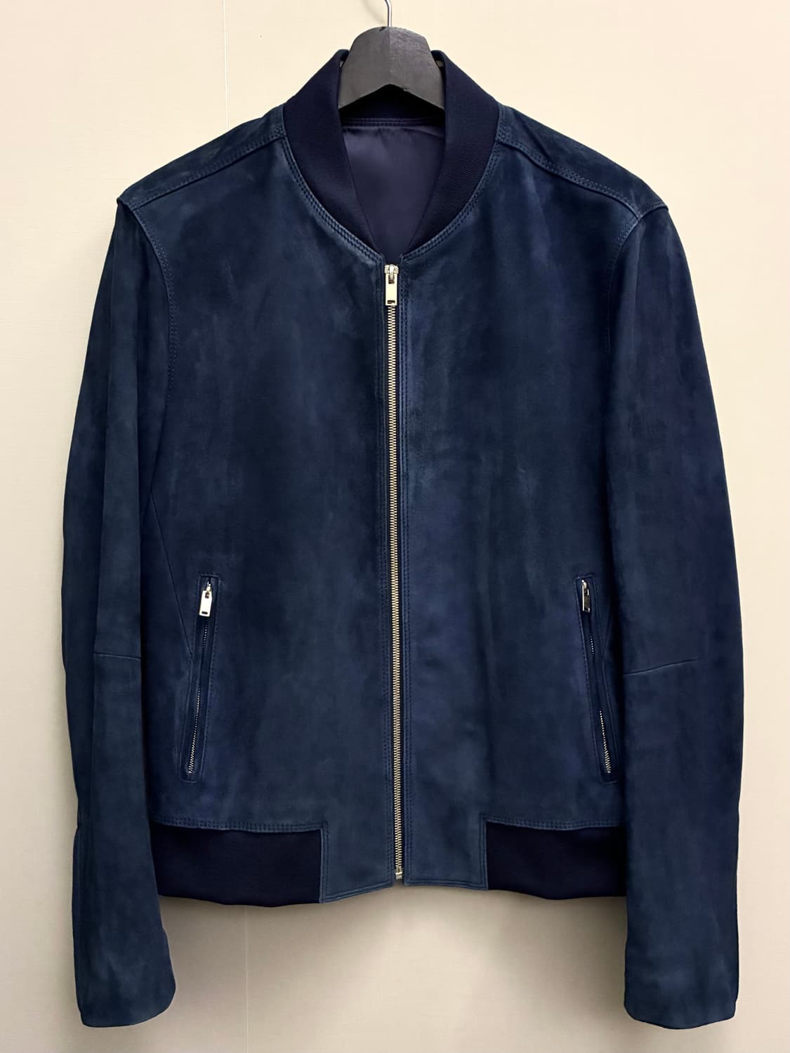 (48/97)솔리드옴므 고트스킨 염소가죽 스웨이드 블루종자켓 상품이미지1