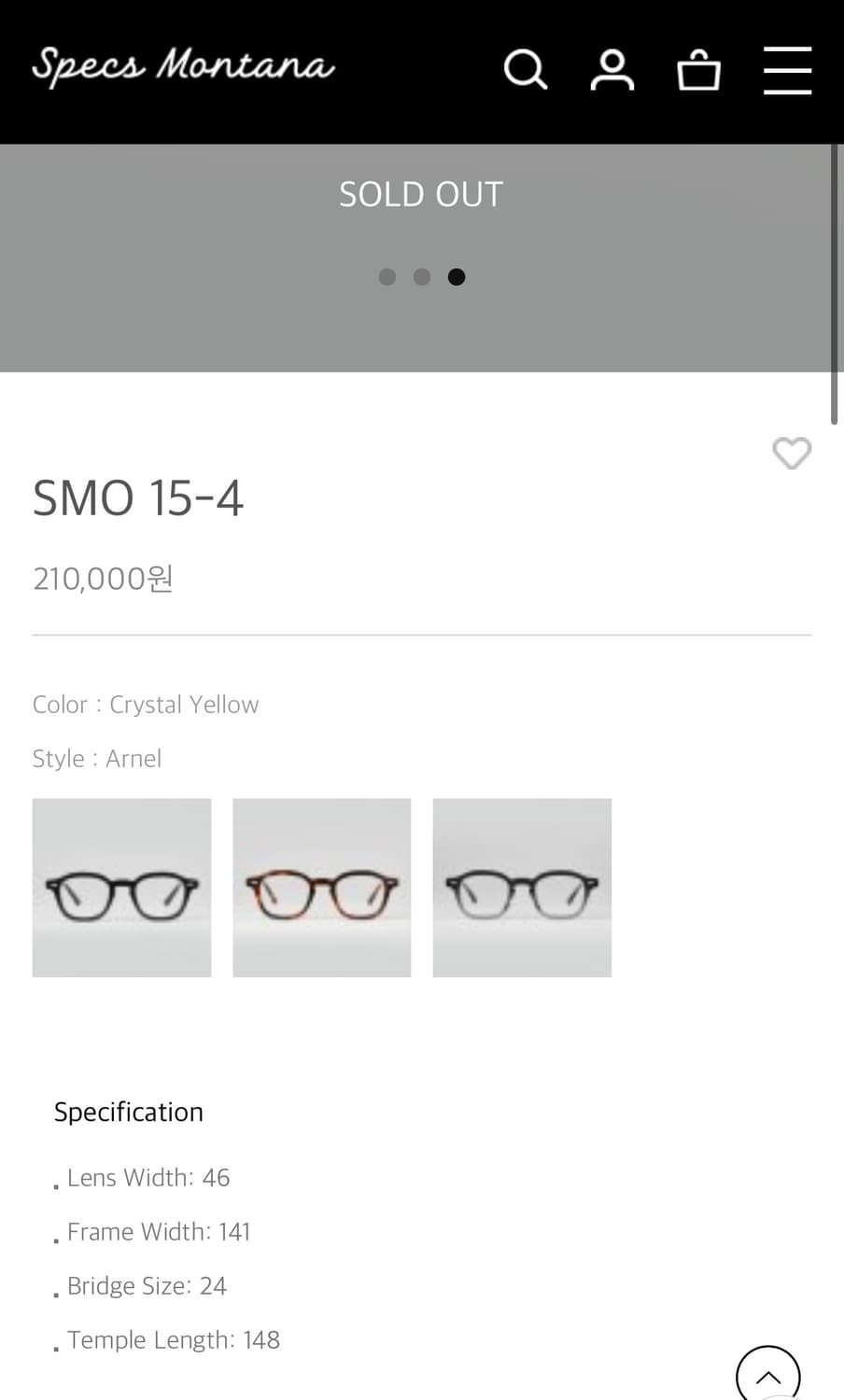 스펙스 몬타나 SMO 15-4 크리스탈 프레임 46사이즈 상품이미지8