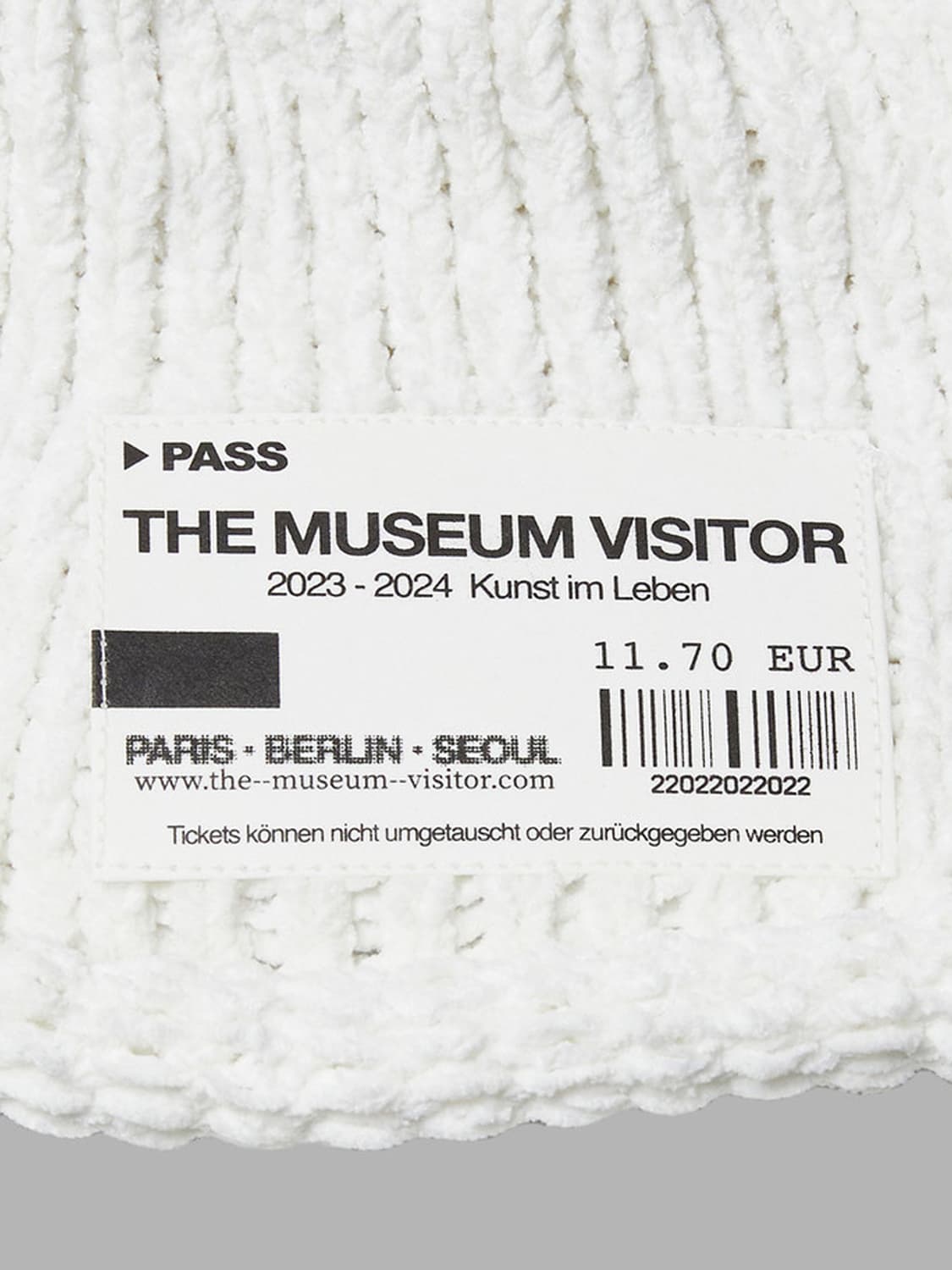 더뮤지엄비지터 티켓 비니 화이트 상품이미지2