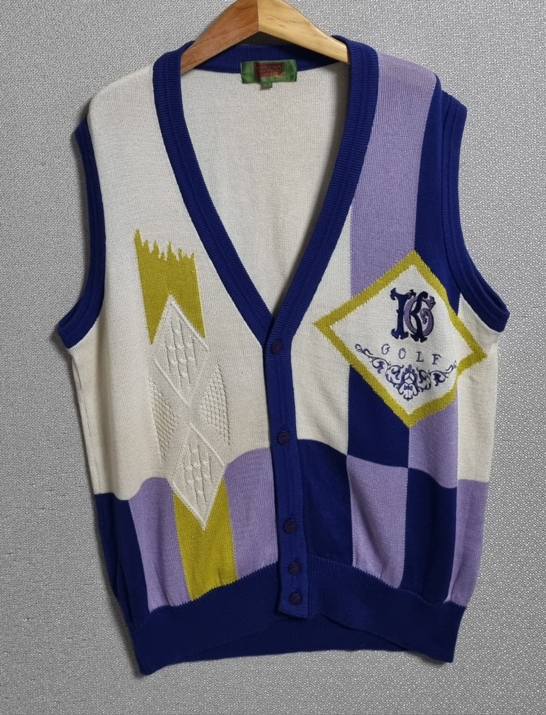 L (100) KENZO 겐조 코튼100% 빈티지 니트 조끼 베스트 상품이미지1