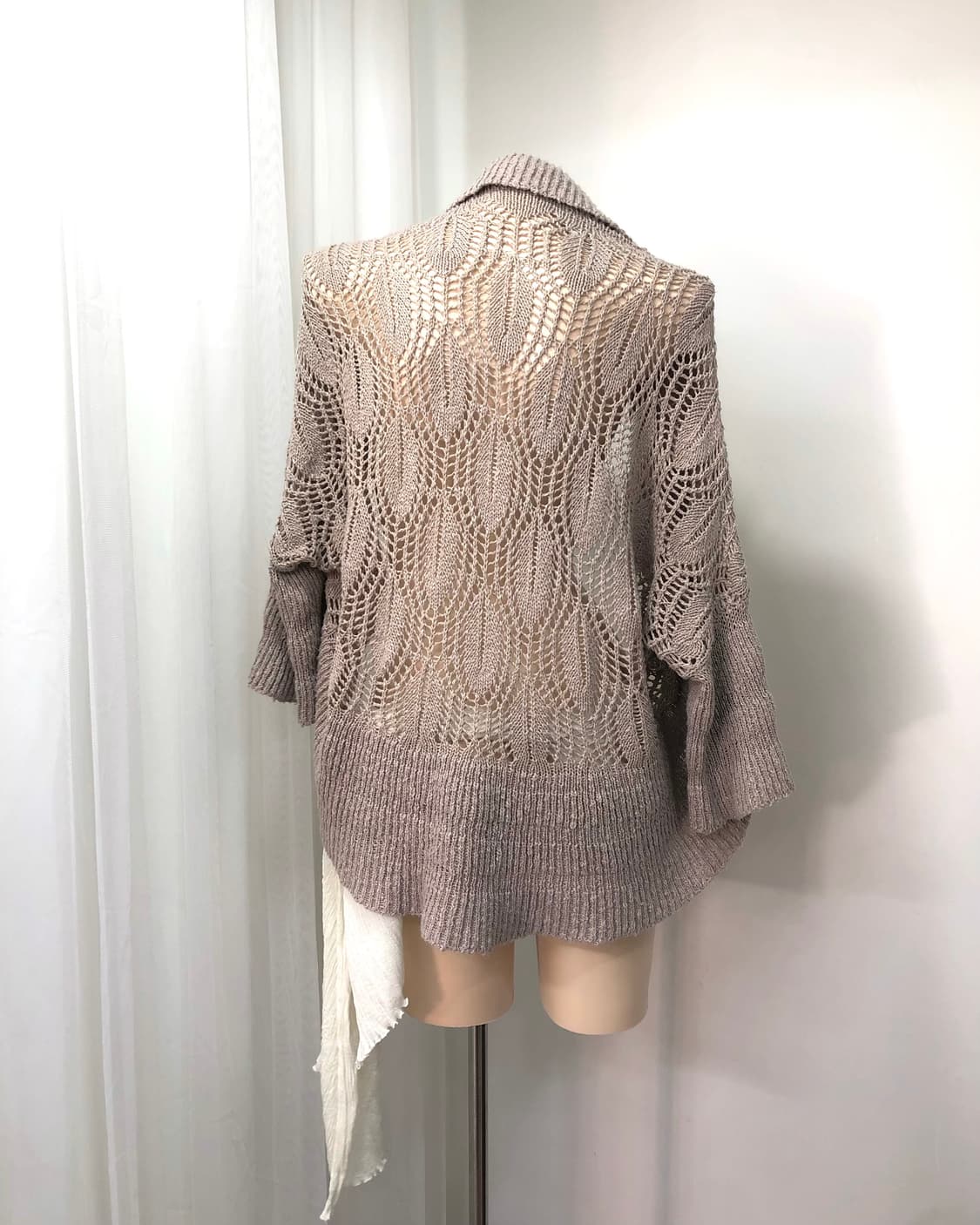 pink beige crochet knit cardigan 상품이미지6