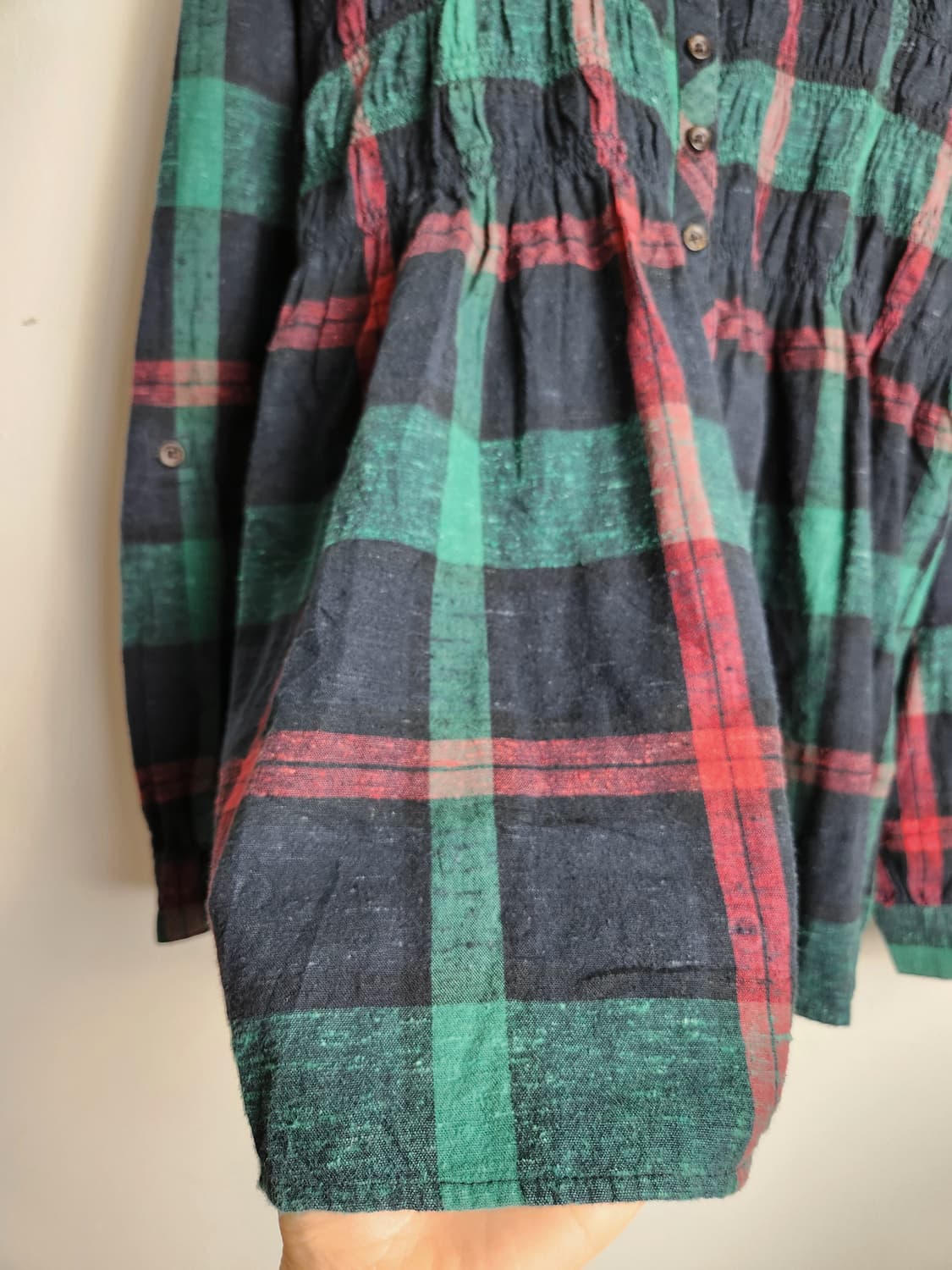 체크 밴딩 블라우스 상품이미지5