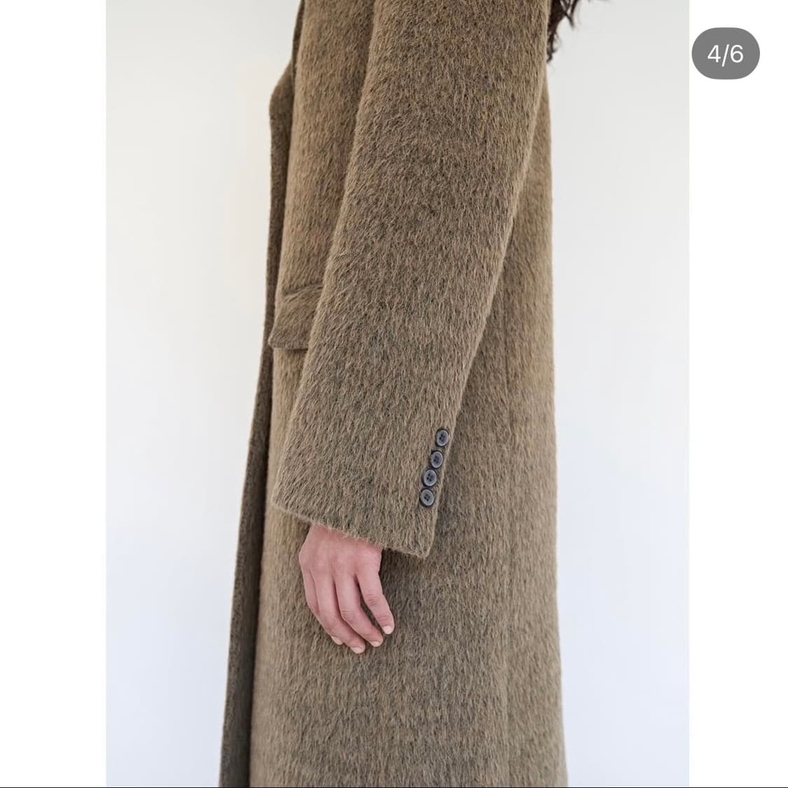 Teak Alpaca Single Long Coat 상품이미지4