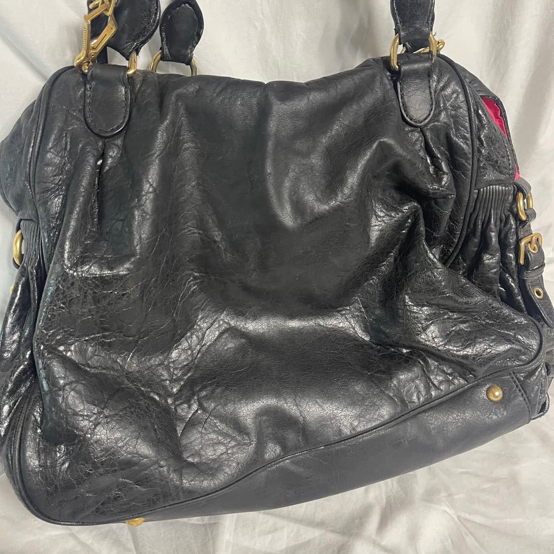 정품 미우미우 금장레더 투웨이백 상품이미지3