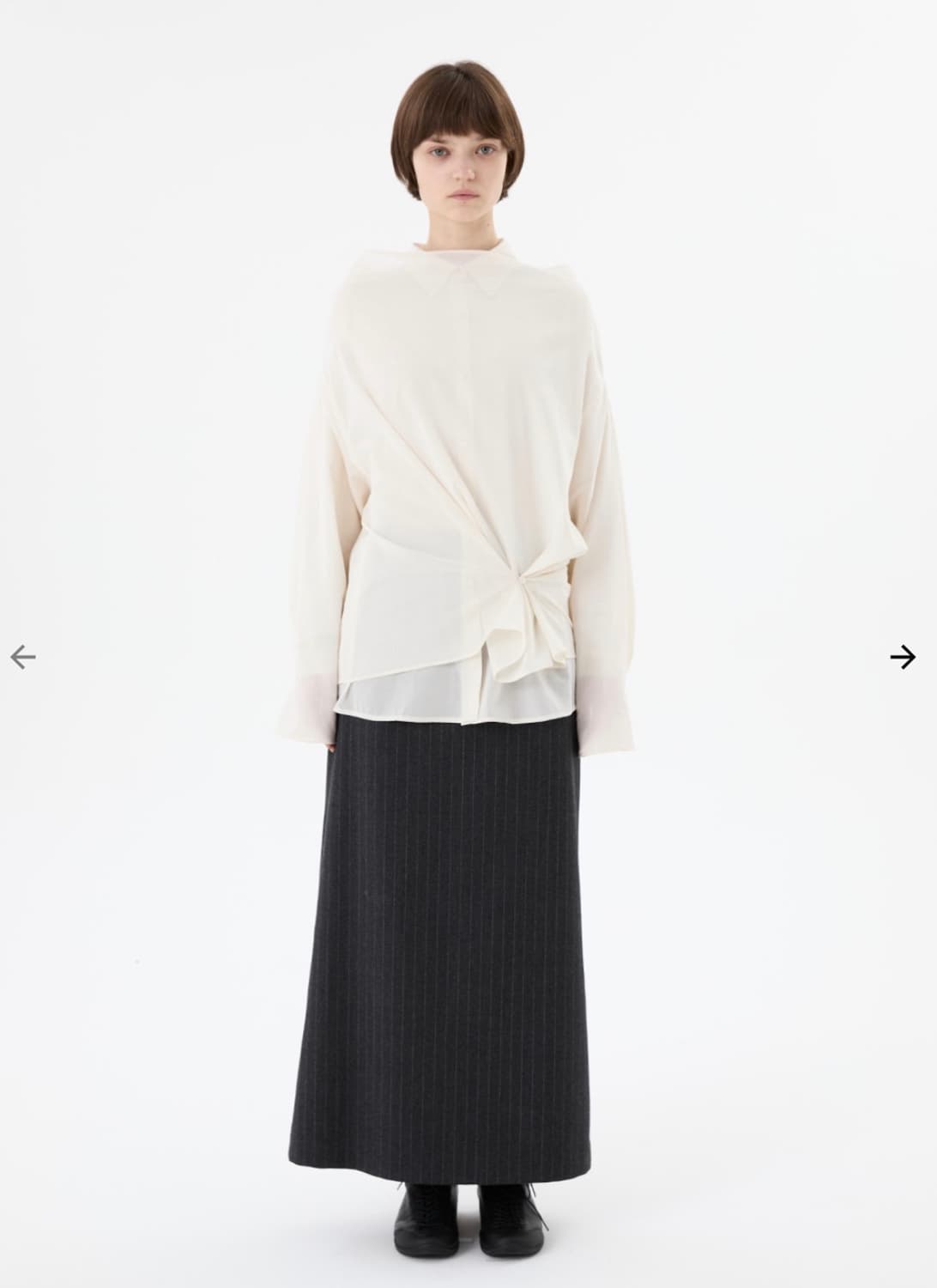 아모멘토 Mock neck two way blouse Ivory 상품이미지2