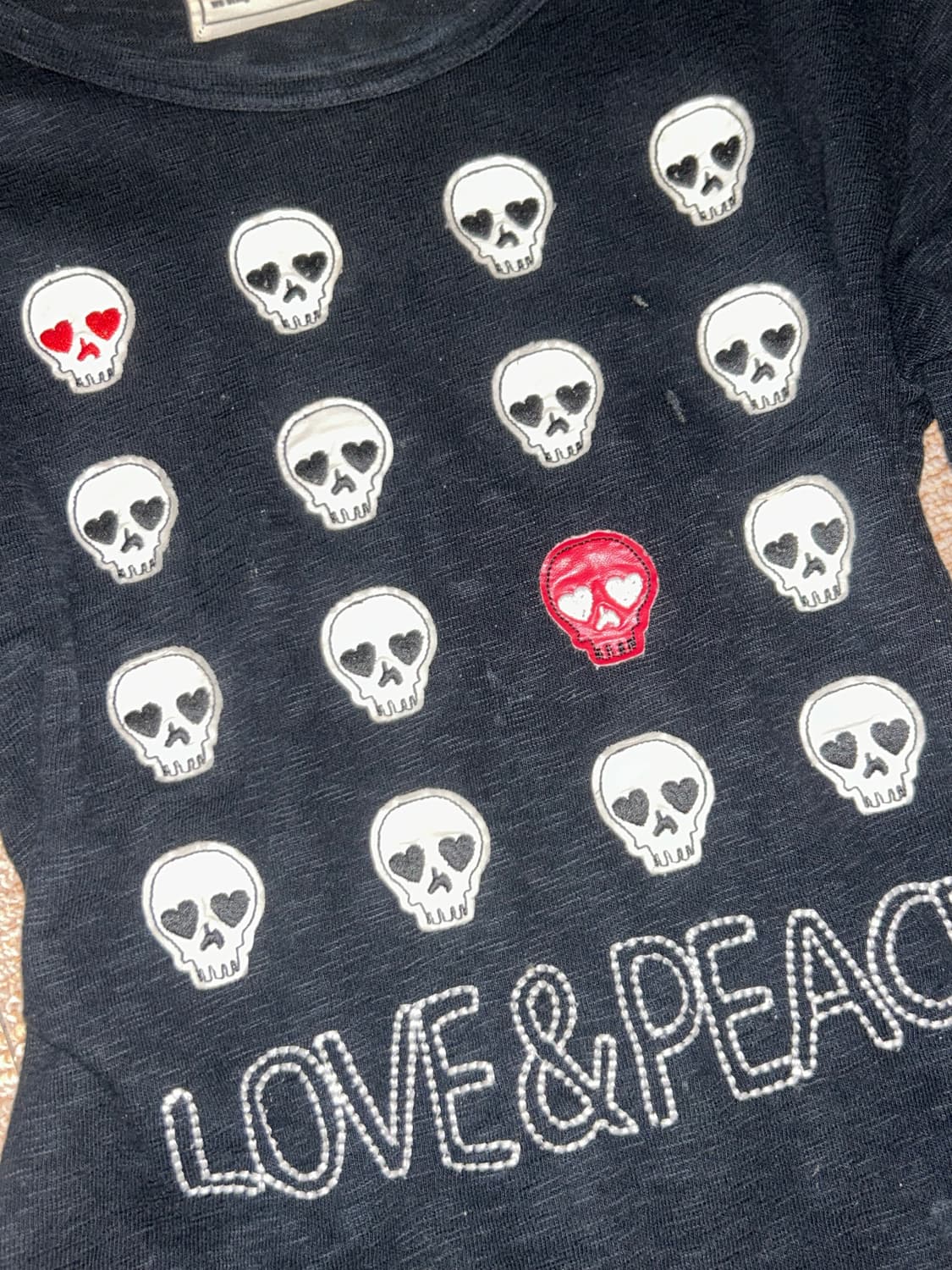 고스 펑크 해골 자수 롱슬리브 상품이미지2