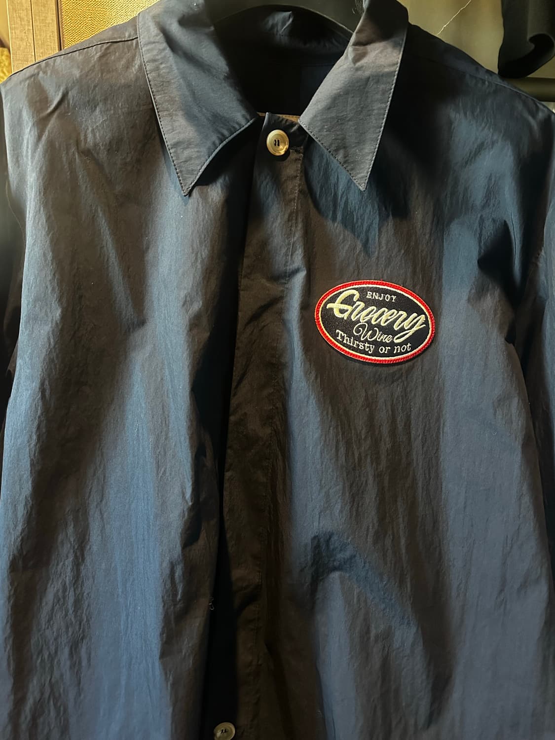 SATUR 세터 썸머 레트로 그로서리 워크 셔츠 그레피 네이비 상품이미지4