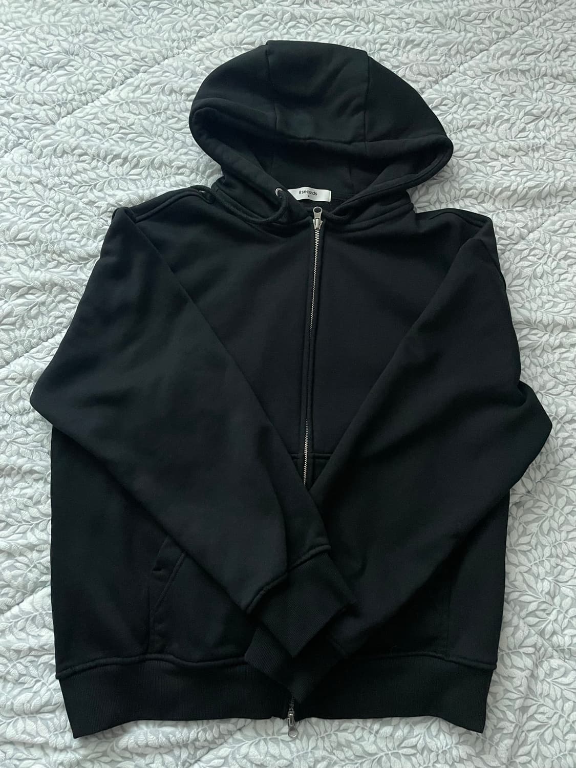 데일리 기모 후드 집업 블랙 상품이미지1