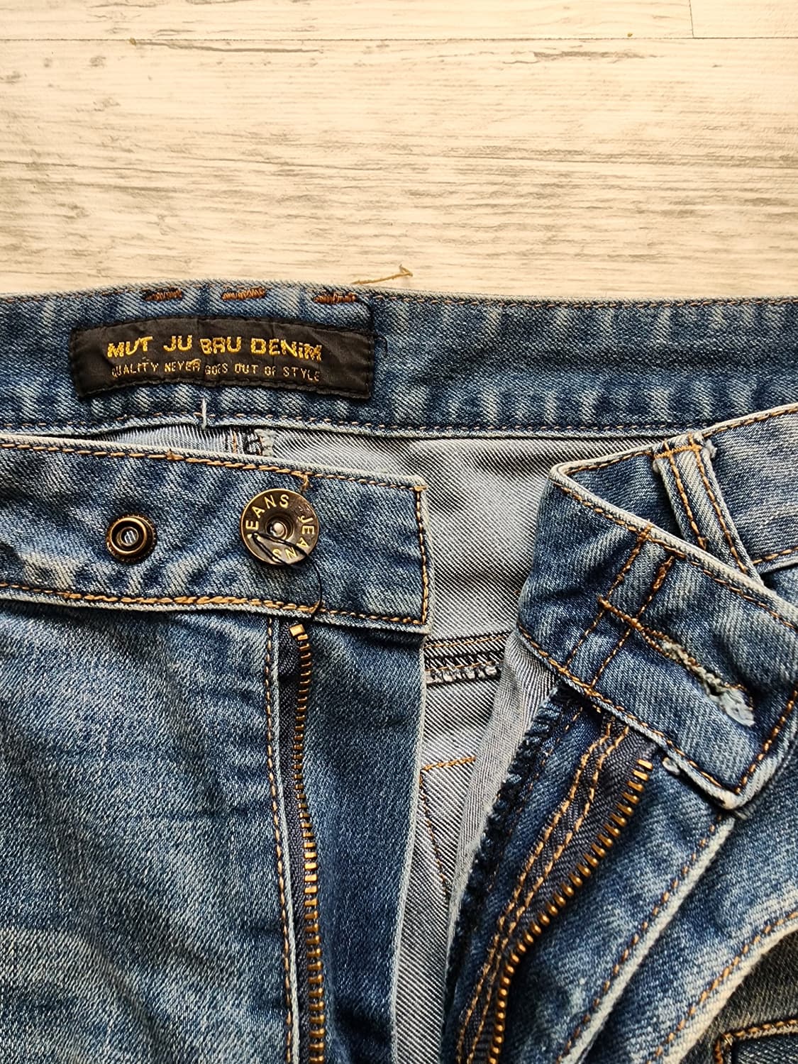 MUT JU BRU 워싱 데님 팬츠 팜. 36~37인치 청바지 상품이미지5