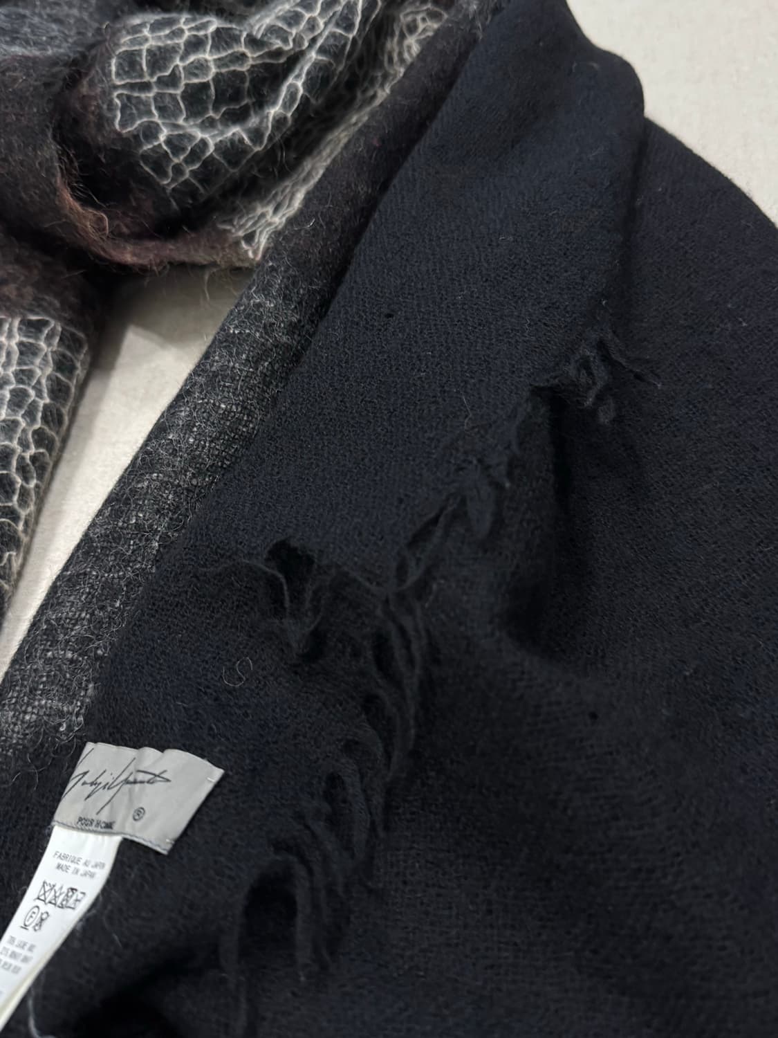 요지야마모토 뿌르옴므 울 모헤어 머플러 상품이미지4