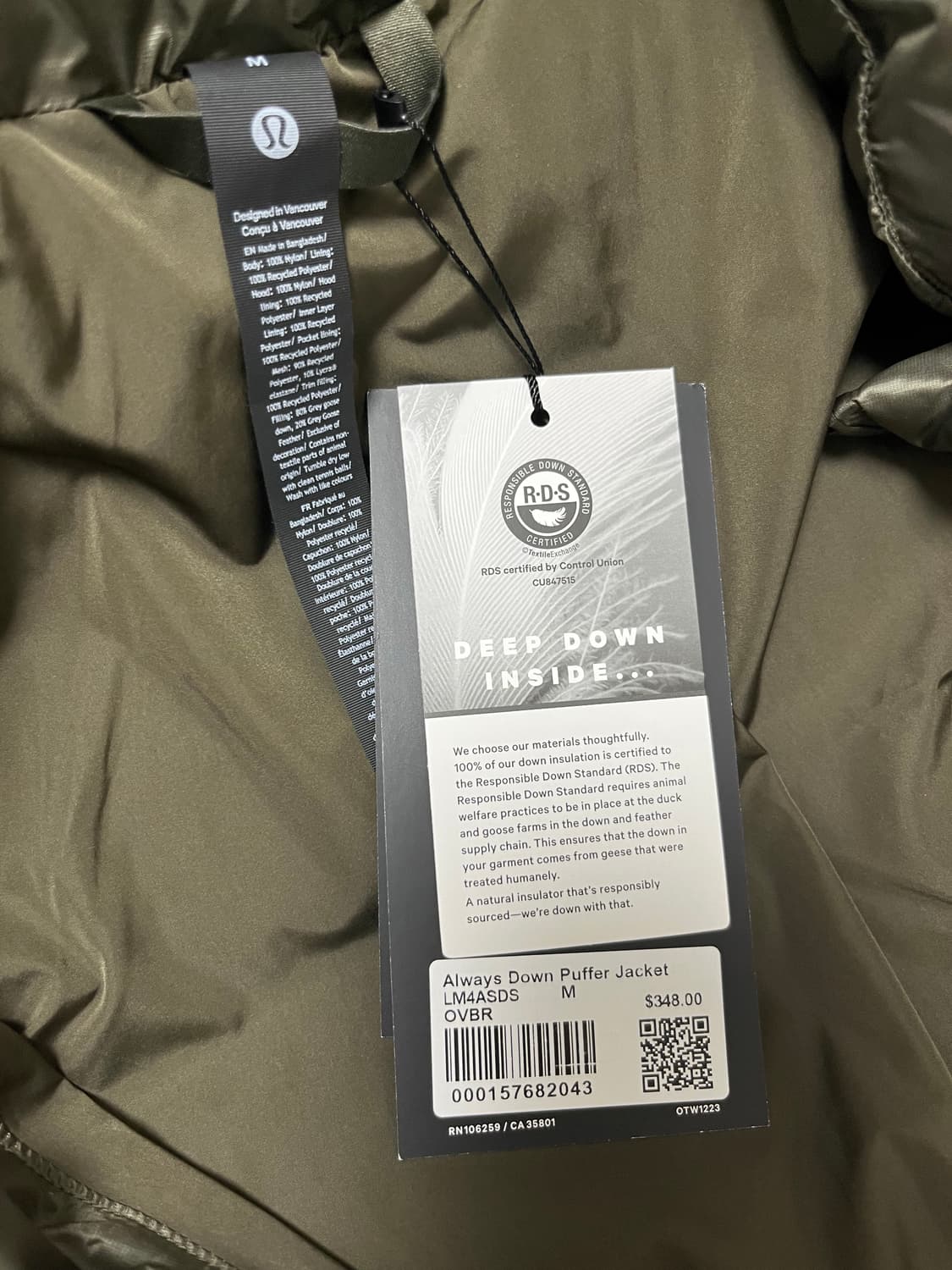 룰루레몬 구스다운 패딩 M 새상품 상품이미지4