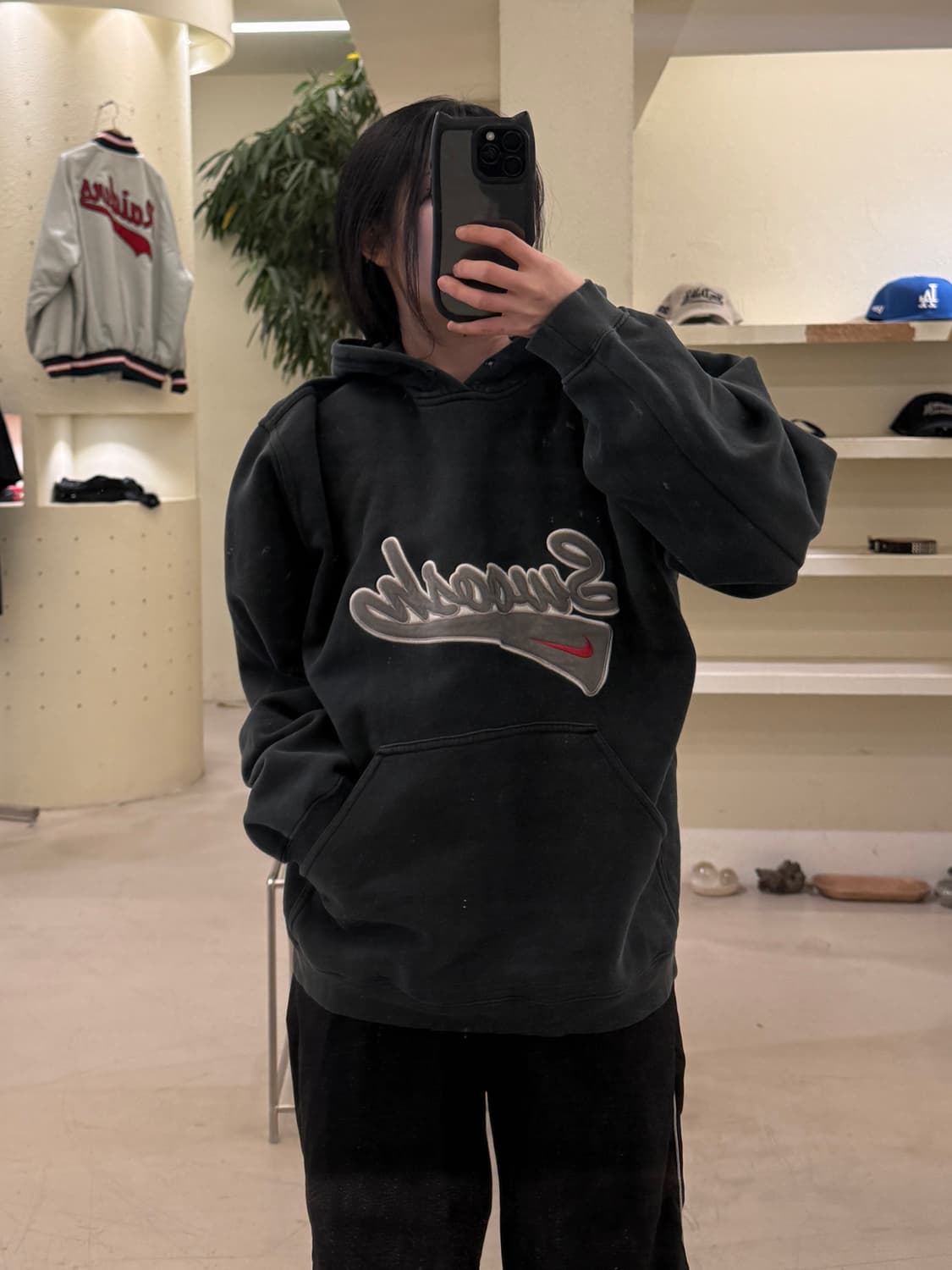 00s 나이키 올드스쿨 빅로고 박시핏 후드 티셔츠  U46 상품이미지1