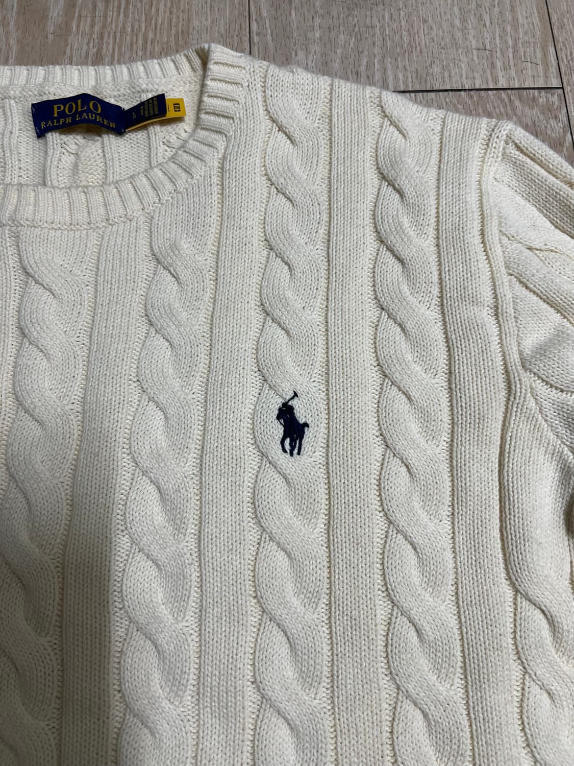 폴로 꽈베기니트 아이보리 L 상품이미지3