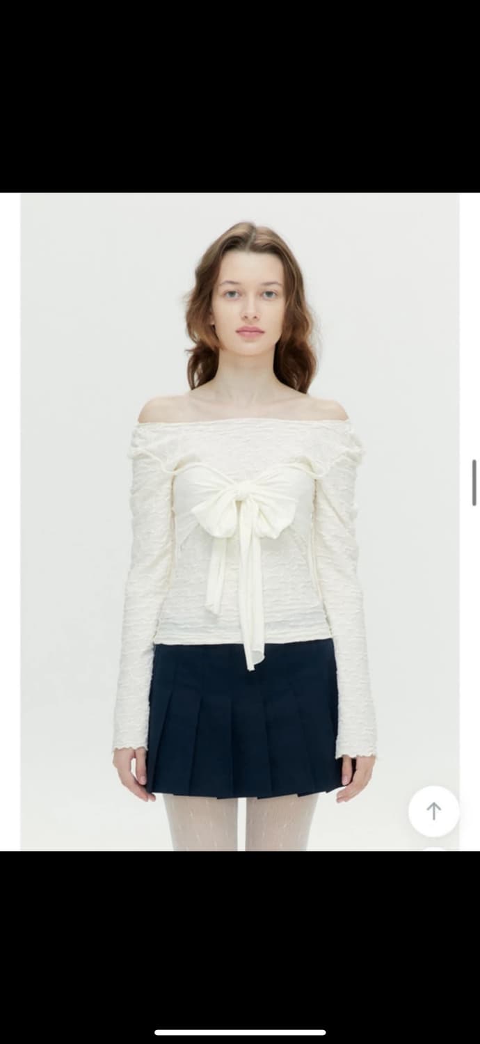 마가린핑거스 리본 오프숄더 티셔츠 여성 블라우스 판매 상품이미지3