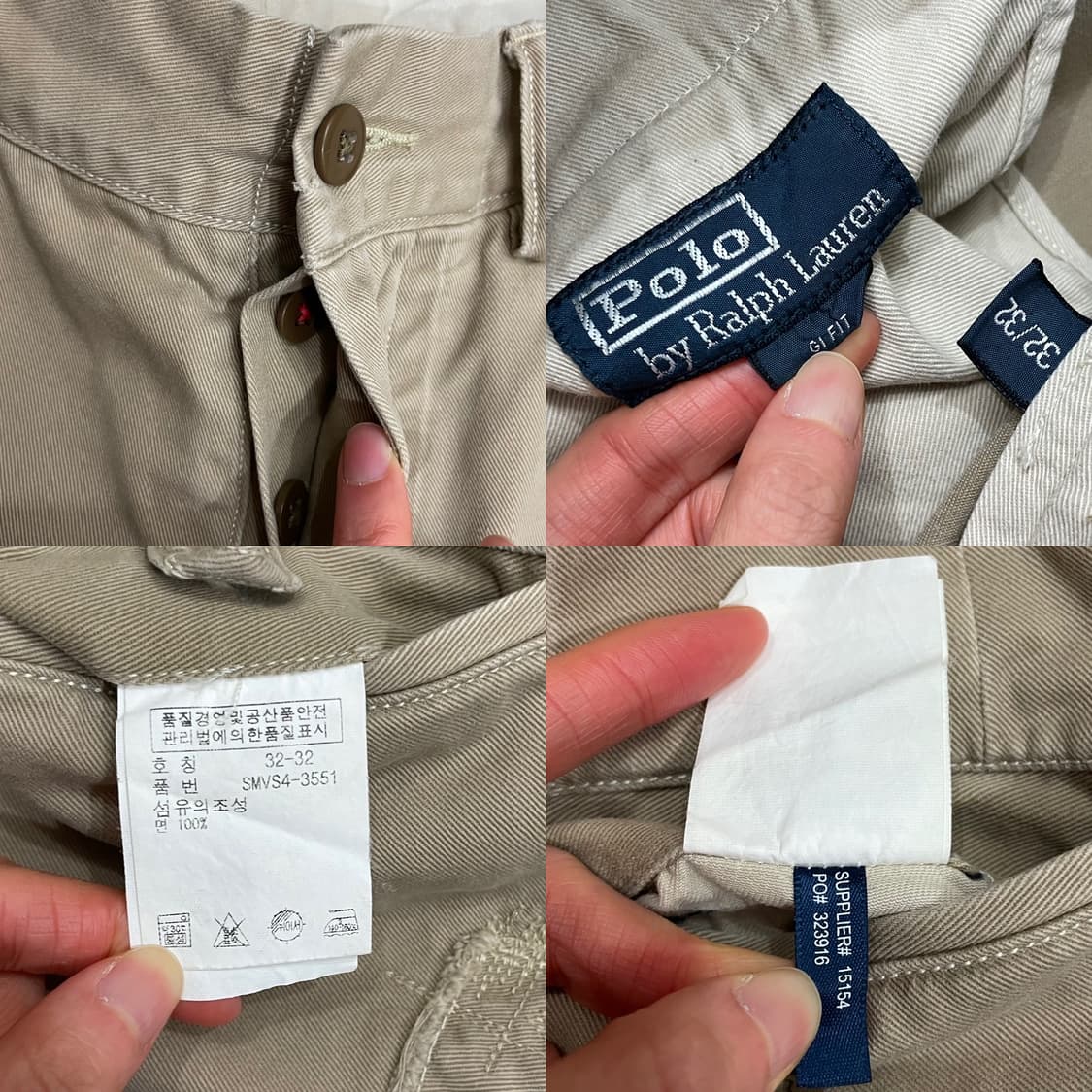 폴로 디스트레스드 리페어드 패치워크 치노 팬츠 상품이미지6