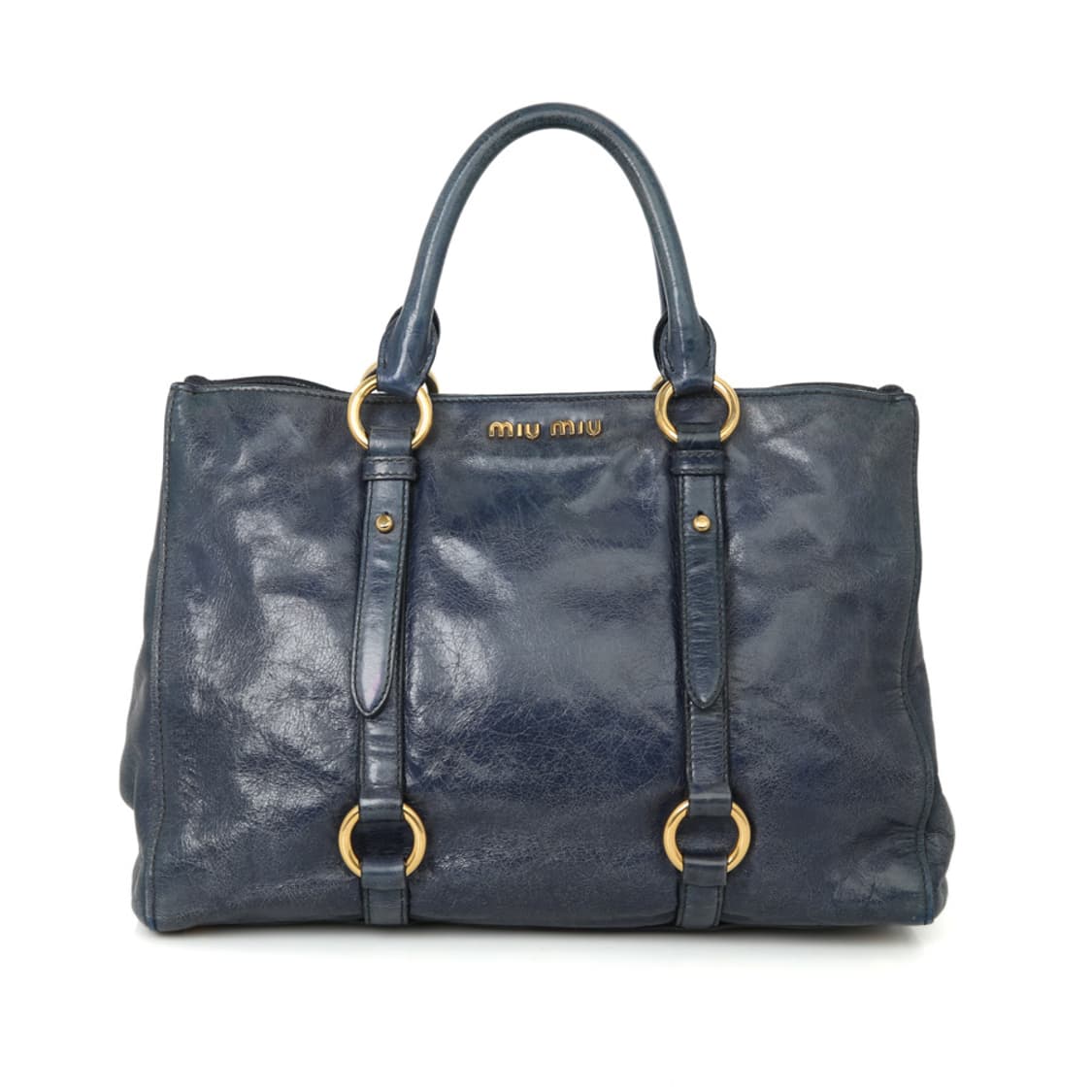 미우미우 비텔로 샤인 토트백 블루 보스턴 RN1037 상품이미지1