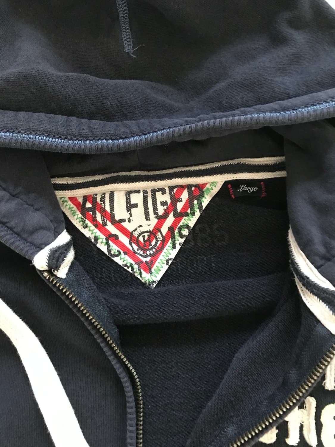 타미힐피거 자수로고 피그먼트 네이비 후드집업 상품이미지7