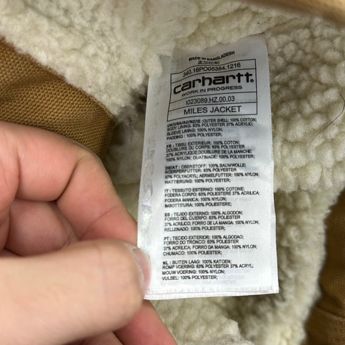 L 칼하트 WIP 마일스 쉐르파 자켓 상품이미지4