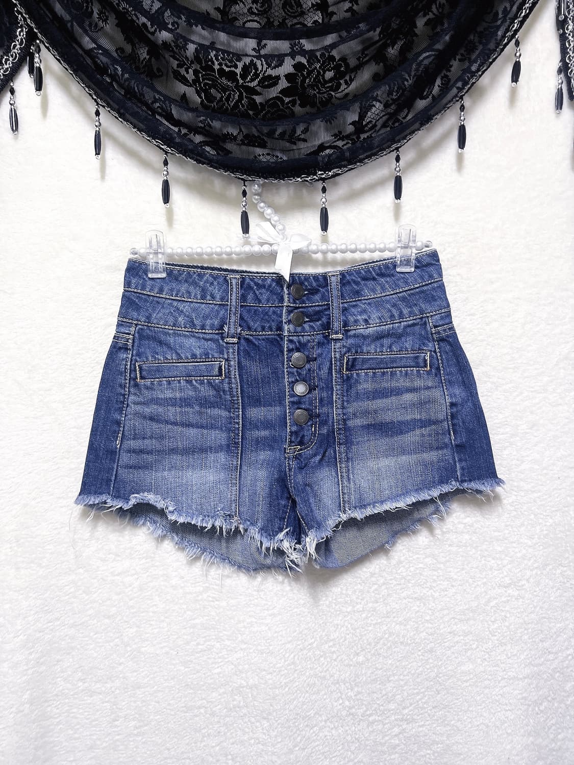 아메리칸이글 데님 하이웨스트 청반바지 핫팬츠 숏 y2k 와투케 갸루 펑크 상품이미지1