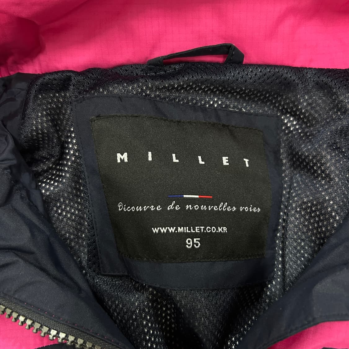 밀레 핑크/네이비 여성 바람막이 자켓 m 상품이미지2