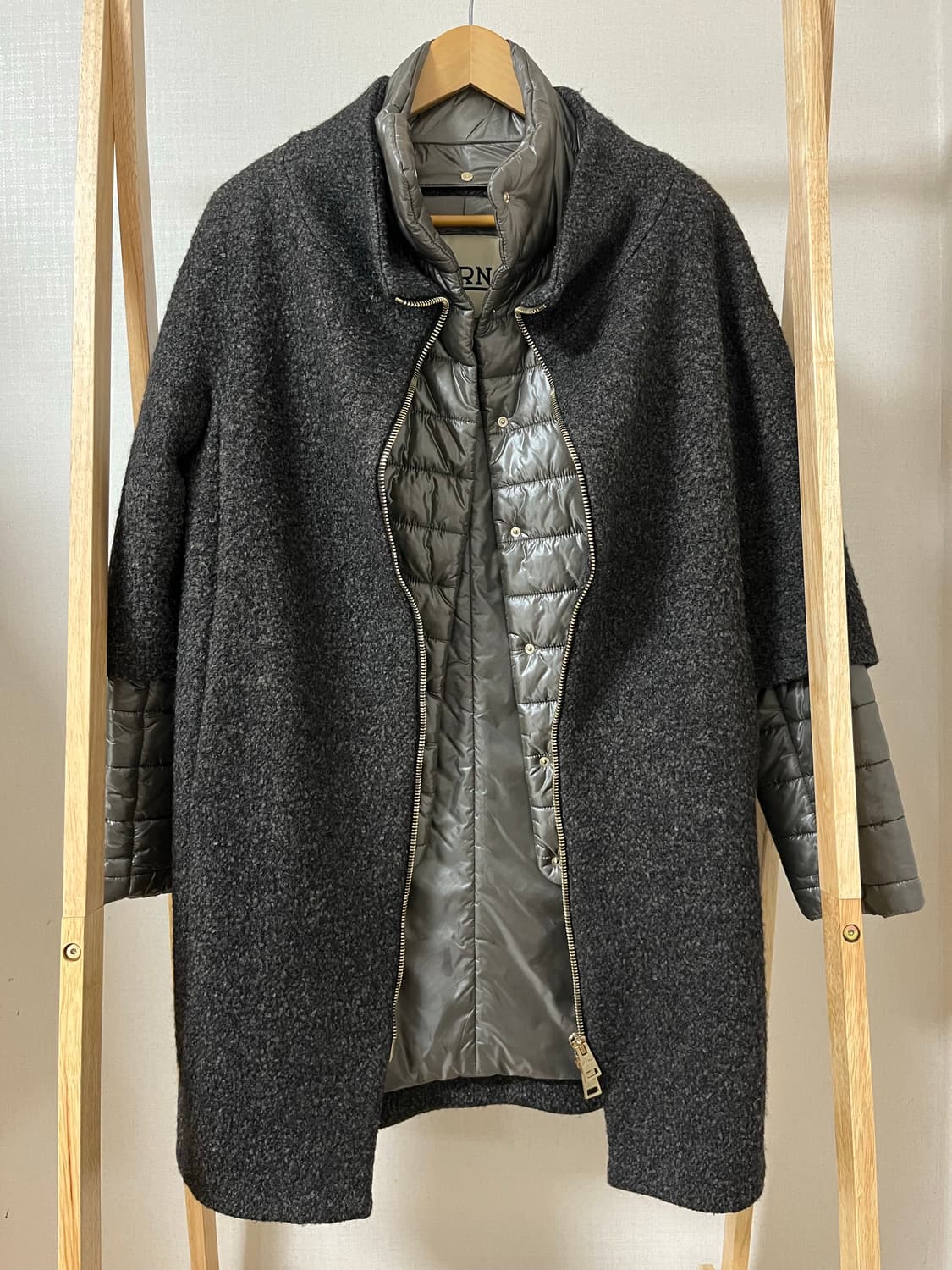 에르노 퀼팅 안감 모헤어 코트 42 정품 상품이미지1