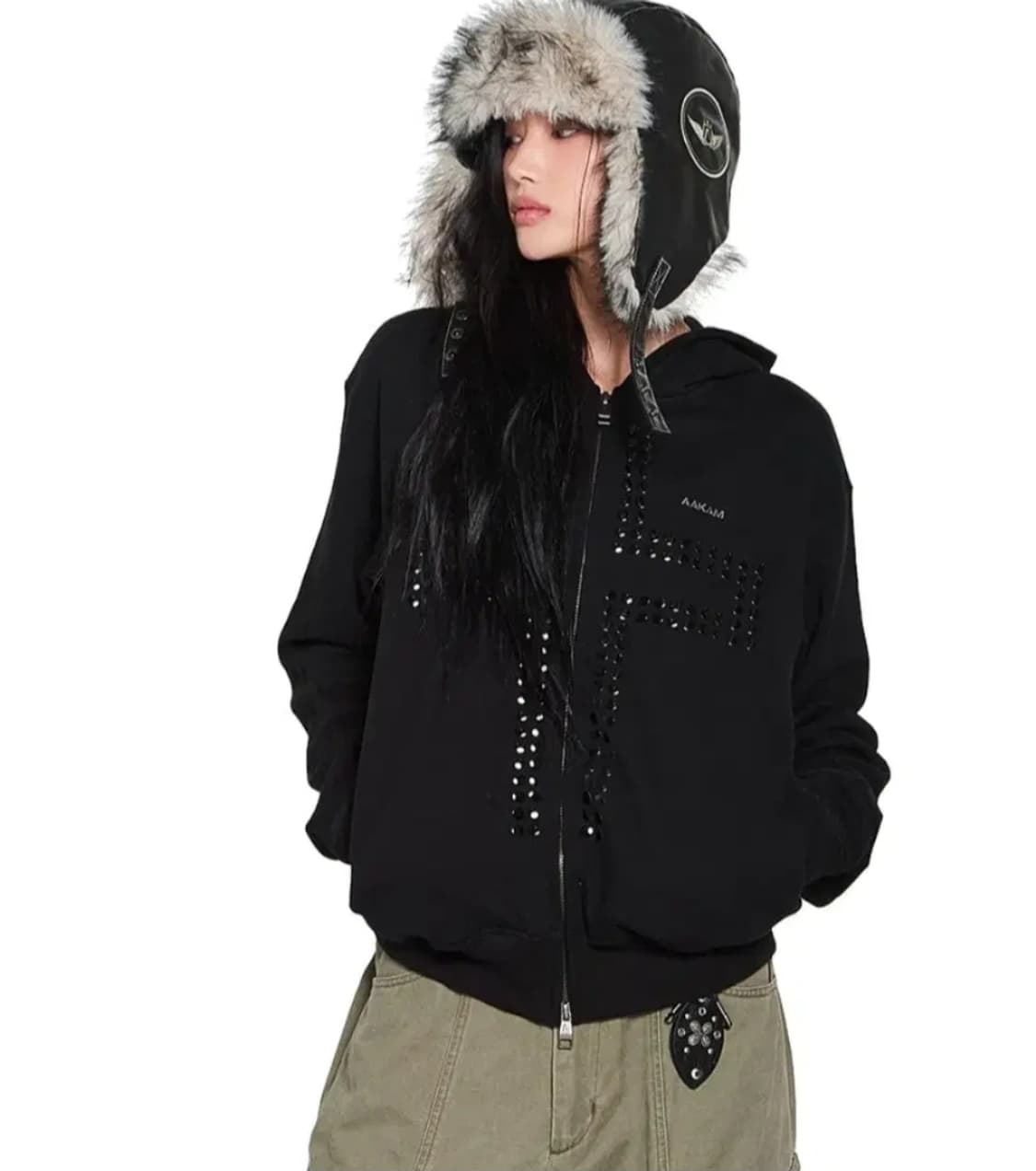 아캄 Cross Rhinestone 후드집업 [1] 상품이미지3