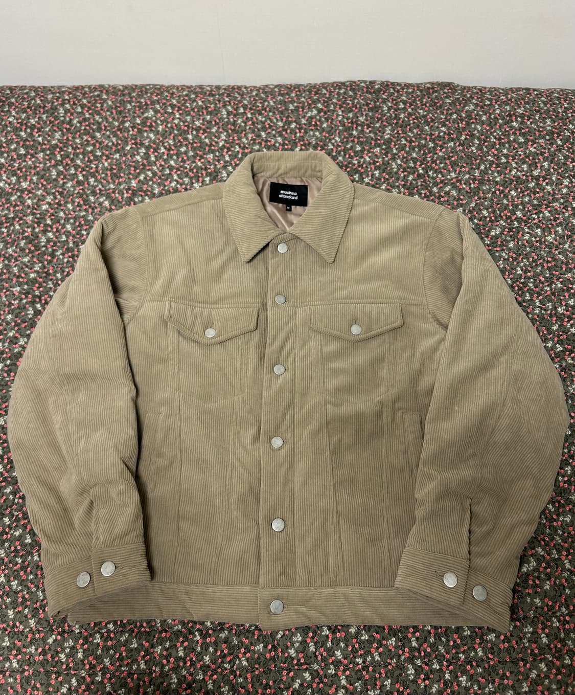 [M] 무탠다드 코듀로이 오버사이즈 패딩 트러커 재킷 베이지 상품이미지6
