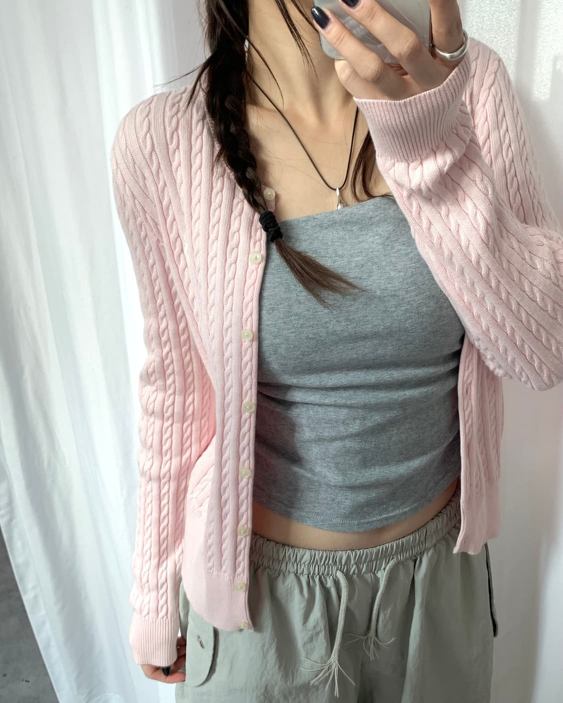 Polo 폴로 랄프로렌 걸즈 케이블 가디건 베이비핑크컬러 상품이미지1