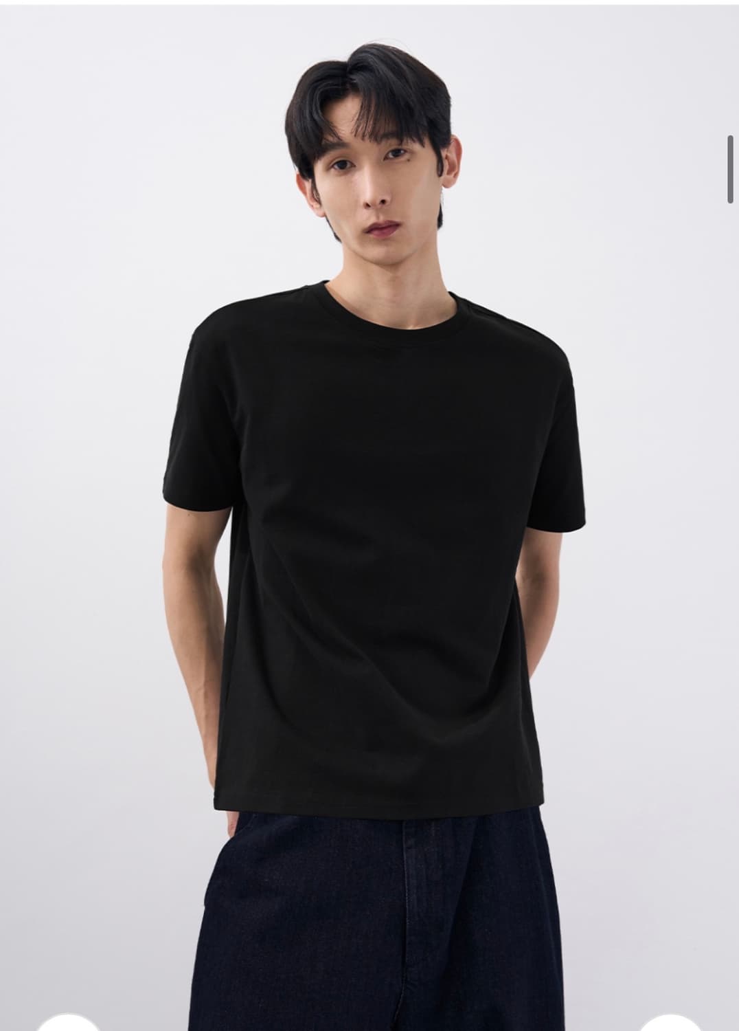 (새상품)(M) 드로우핏 헤일 코튼 크롭 하프 티셔츠 [BLACK] 반팔 상품이미지5